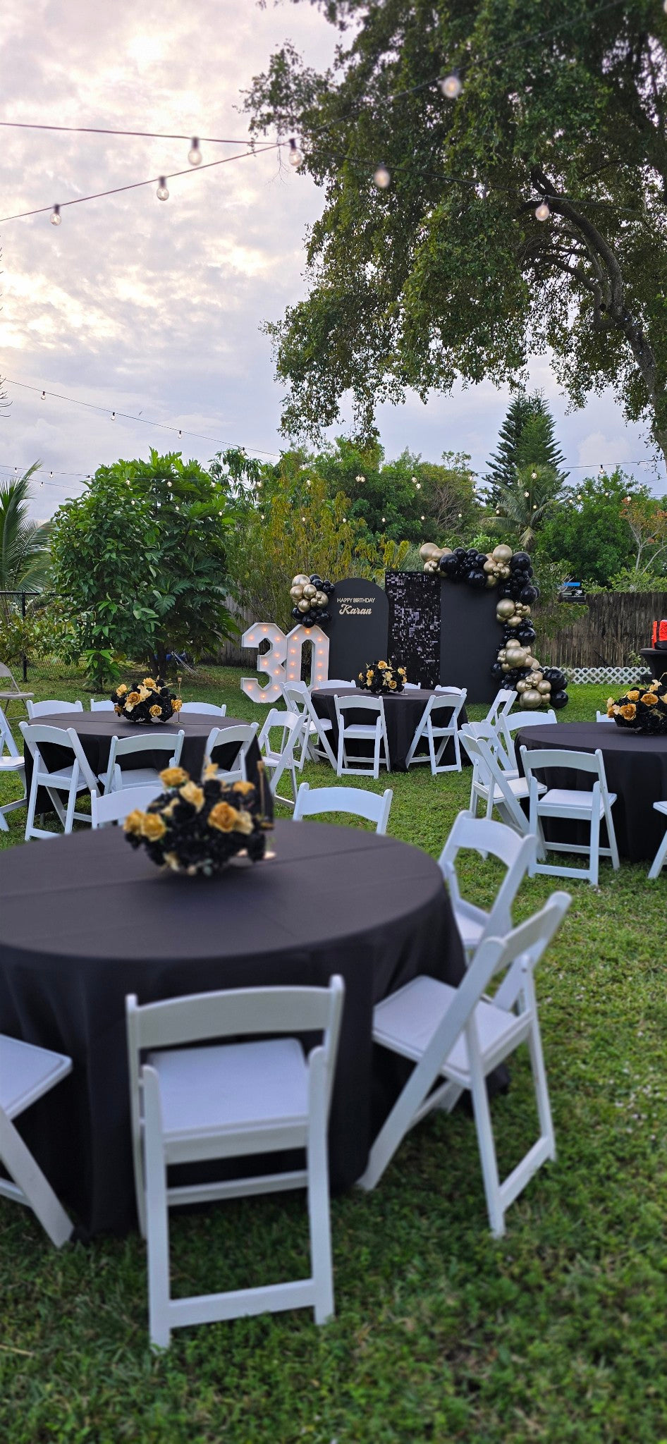 Black and Gold Low Centerpieces
