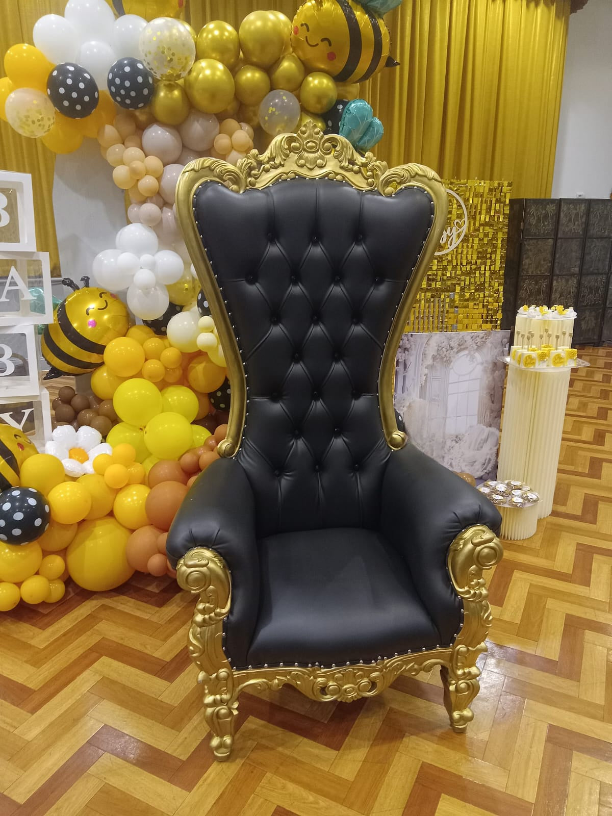 Black & Gold Throne Chair