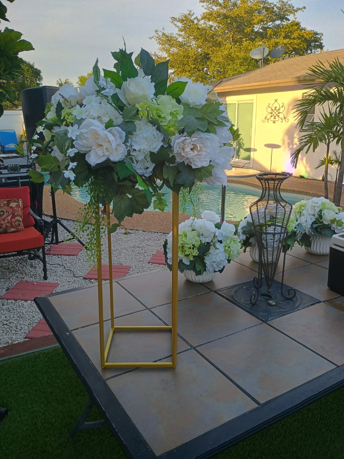 Green and White Floral Arrangement