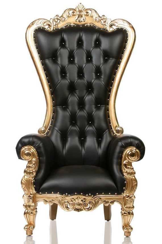 Black & Gold Throne Chair