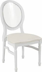Couples Chairs: White with Clear Oval