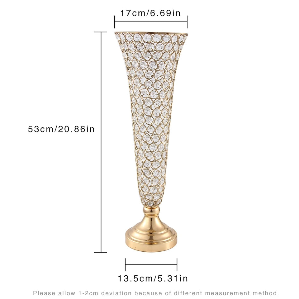 Gold Crystal Flower Vase