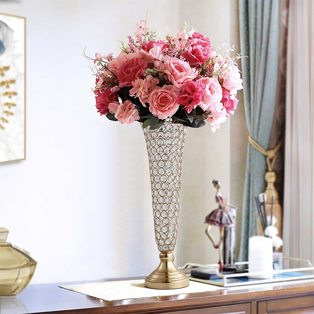 Gold Crystal Flower Vase