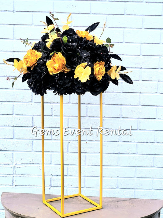 Black and Gold Silk Floral Floral Arrangement