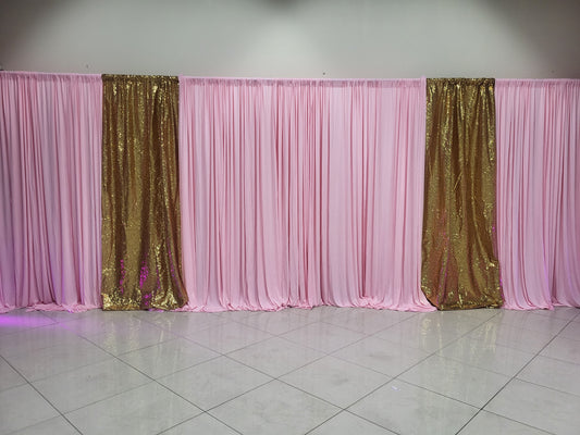 Pink and Gold Drape Panels