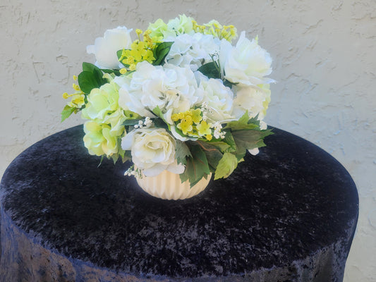 Mini Green and White Floral Arrangement