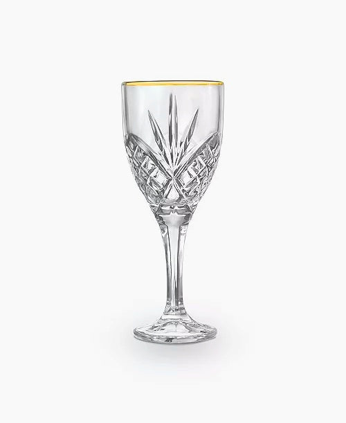 Gold Rim Stemed Wine Glasses