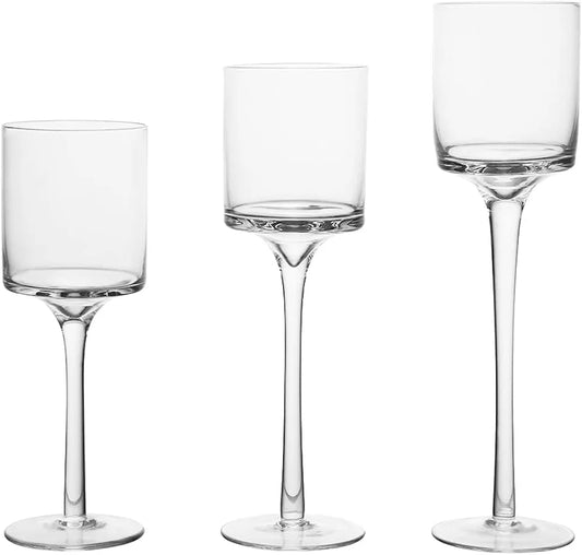 Stemmed Glass Candleholders