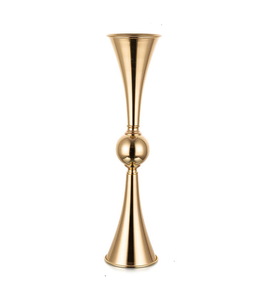 Gold Metal Trumpet Vase