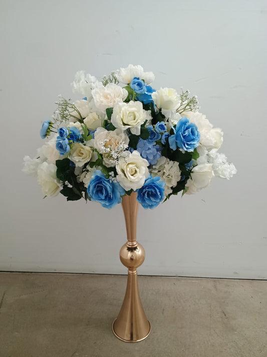 Blue and White Silk Floral Arrangement