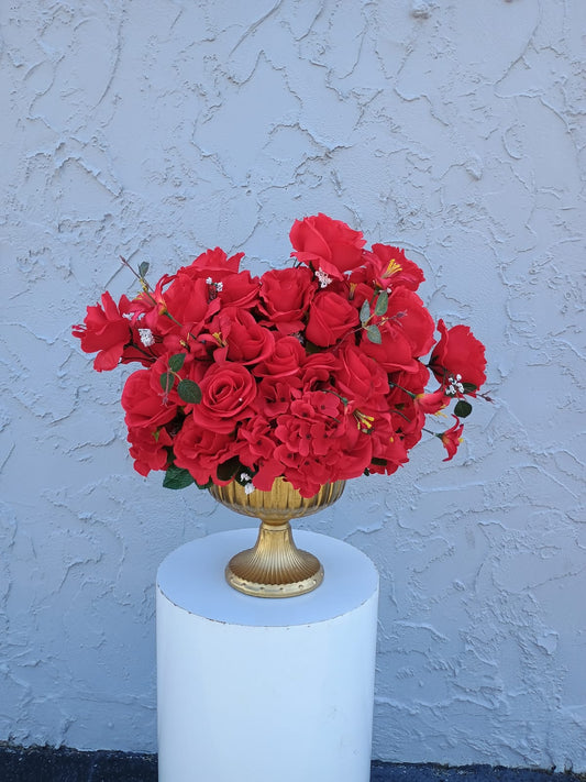 Red Low Floral Centerpiece