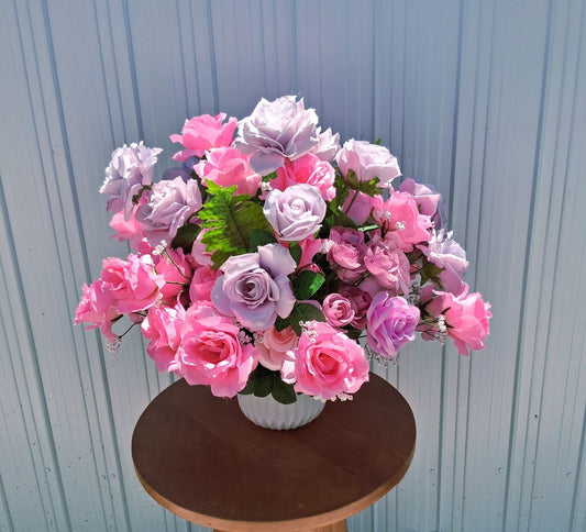 Pink and Purple Silk Floral Arrangements