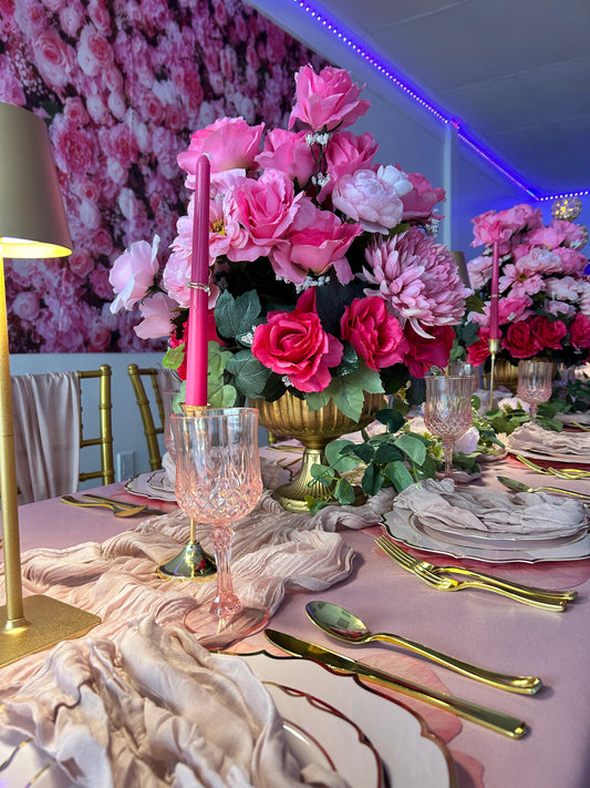 Pink with Greenry Floral Centerpieces