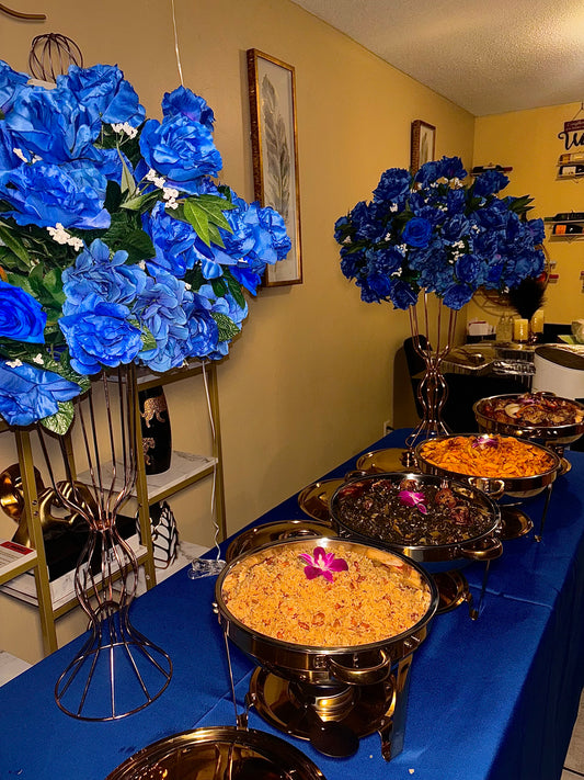 Royal Blue Floral Centerpieces