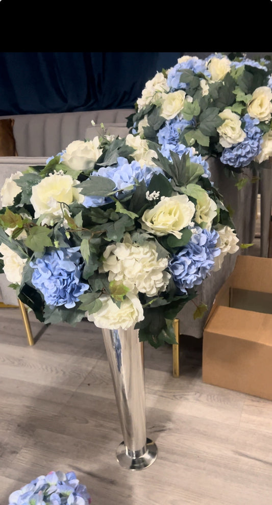 Blue and Greenry Mix Centerpiece