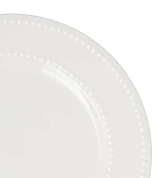 White Beaded Dinner Plate