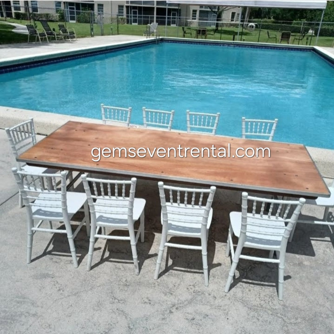 6ft Kids Tables with White Chiavari Chairs