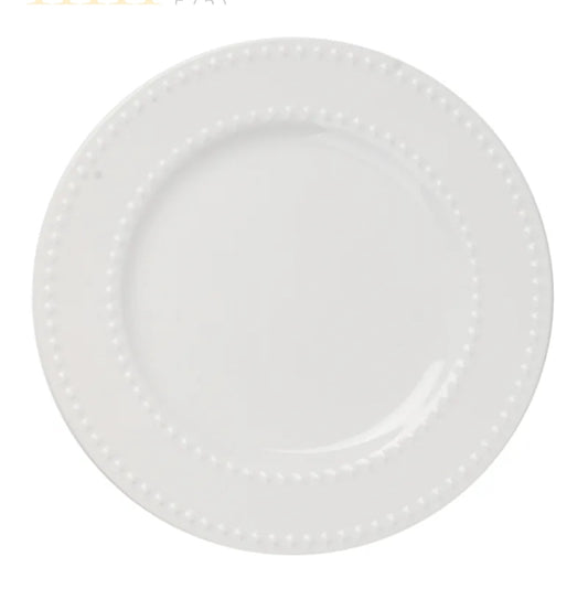 White Beaded Dinner Plate