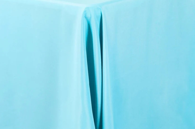 Aqua Blue Polyester Tablecloth