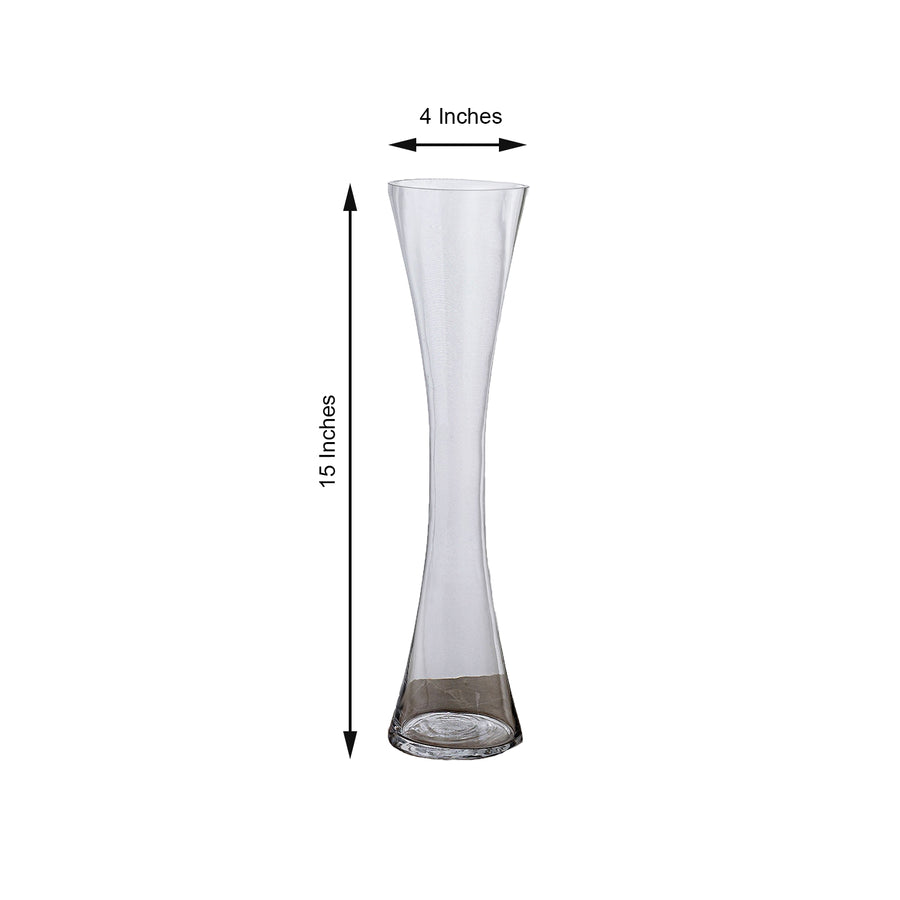 Clear Hourglass Flower Vase