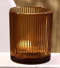 Amber Tealight Glass Candleholders