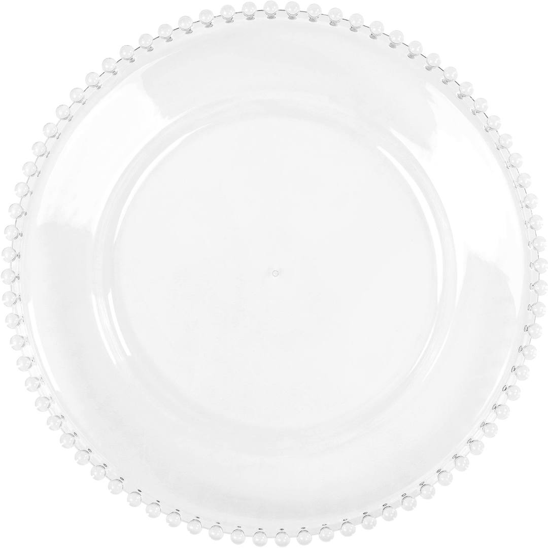 Clear Beaded Charger Plates